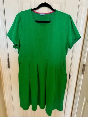Draper James Bright Green Short-Sleeve Midi Dress